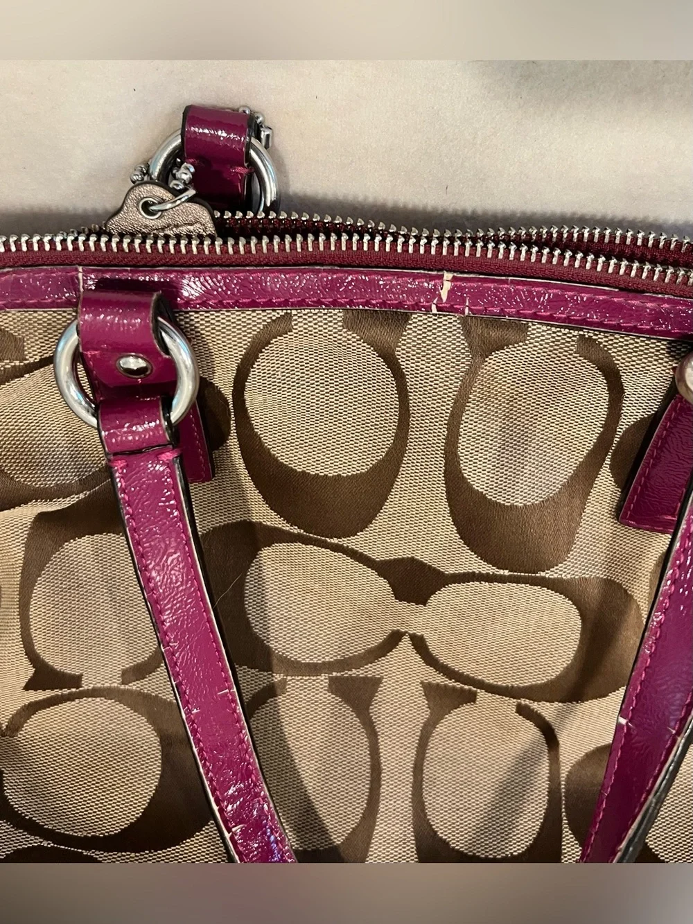 Coach Signature Stripe Satchel (# F24364)